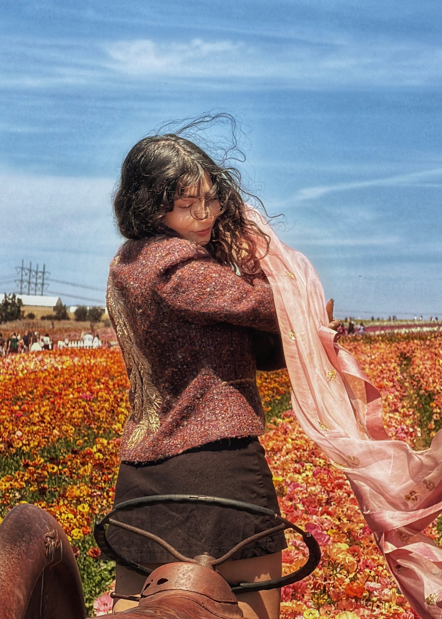 Gota patti embellished luxury piece — side view